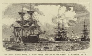 Den senaste turkiska missionen till Egypten, utländska järnklädda i hamnen i Alexandria, 21 oktober av William Lionel Wyllie